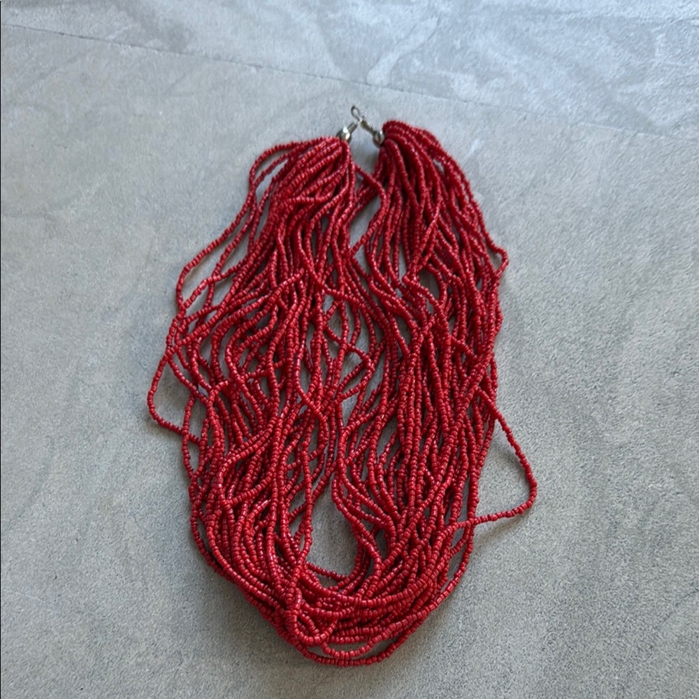 Elegant Red Beaded Necklace